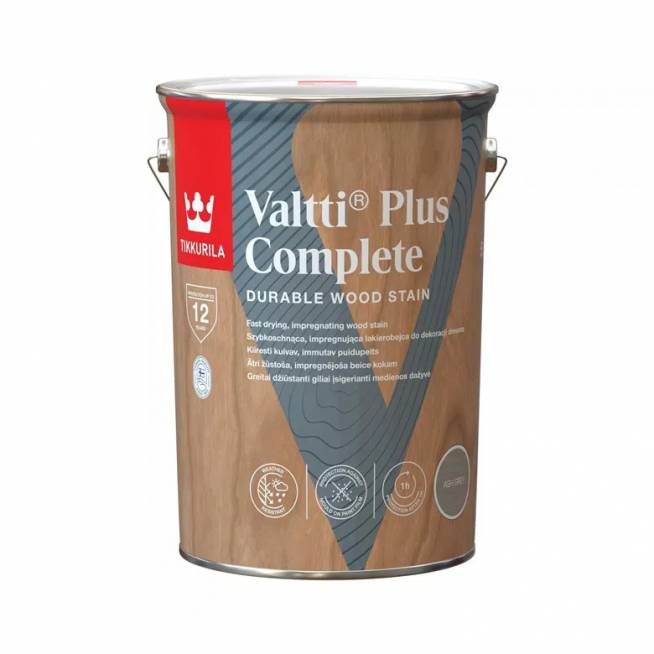 Impregnantas Tikkurila Valtti Plus Complete, pilka, 5 l