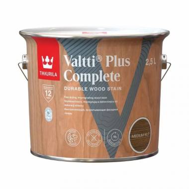 Impregnantas Tikkurila Valtti Plus Complete, riešuto/lazdyno riešuto, 2.5 l