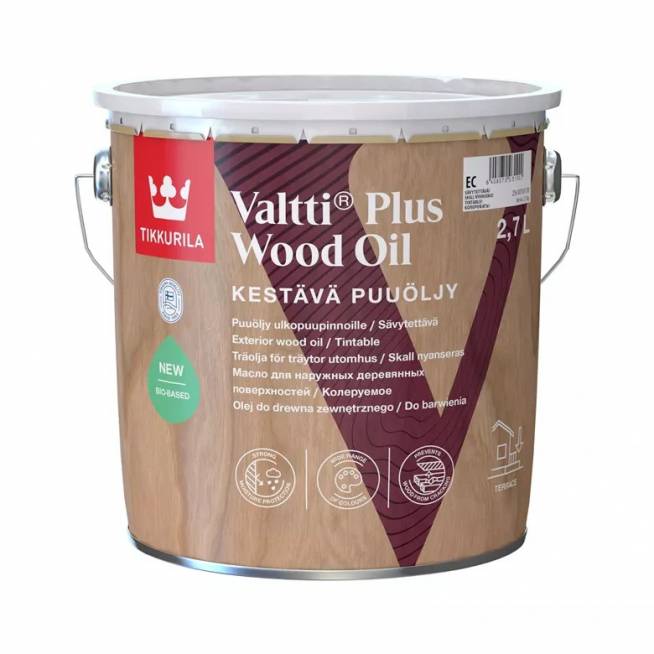 Medienos aliejus Tikkurila Valtti Plus Wood Oil, skaidri, 2.7 l