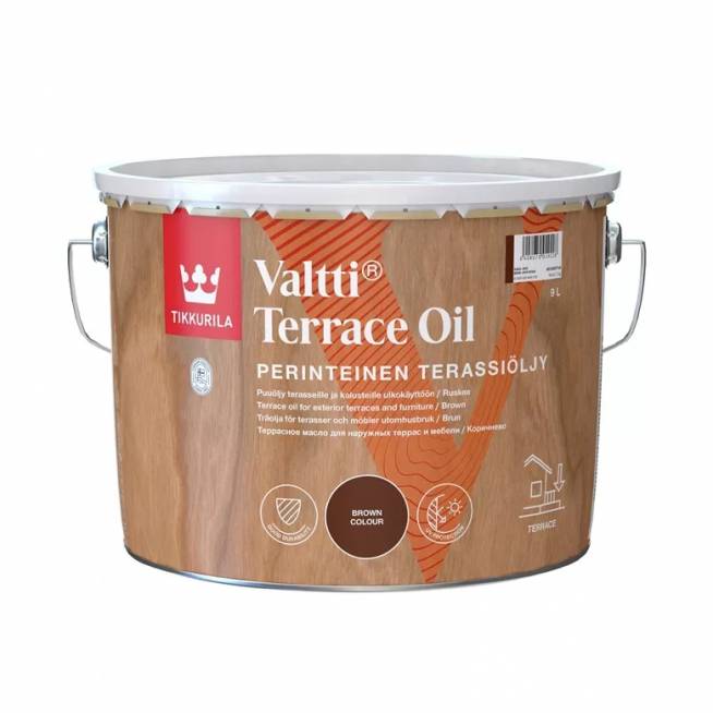 Medienos aliejus Tikkurila Valtti Terrace Oil, ruda, 9 l