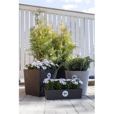 Gėlių lovelis 4Living Thermo Flowerpot Balcony, polipropilenas (pp), 50 cm, Ø 50 cm x 14 cm, juodas