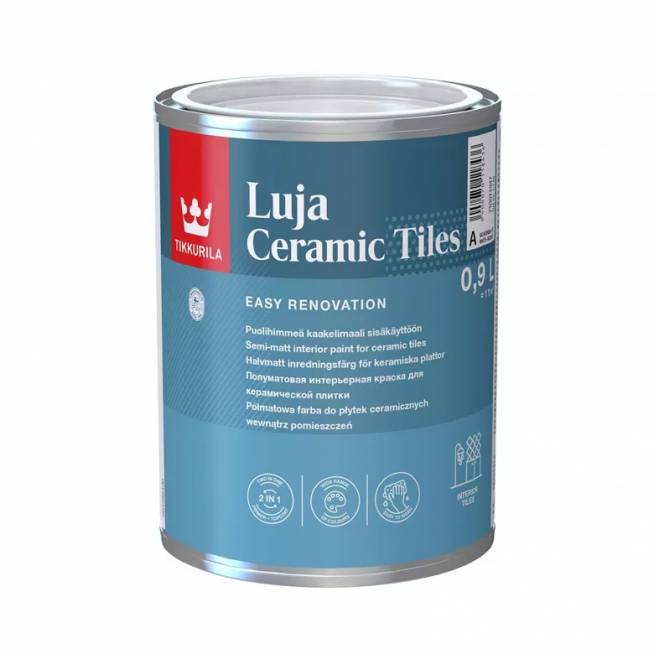 Dažai Tikkurila Luja Ceramic Tiles A, balta, 0.9 l