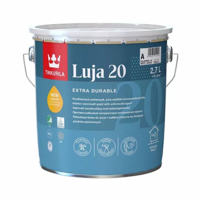 Sienų dažai Tikkurila Luja, balta, 2.7 l