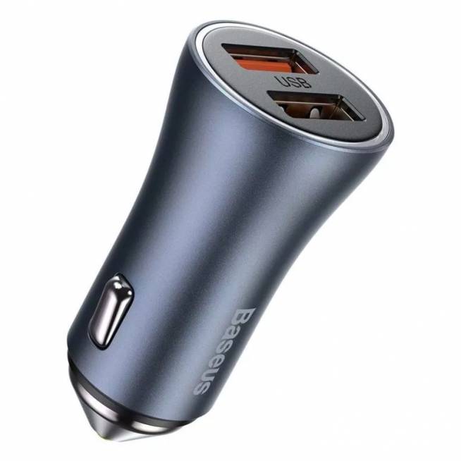 Automobilinis įkroviklis Baseus, USB 3.0, pilka, 40 W