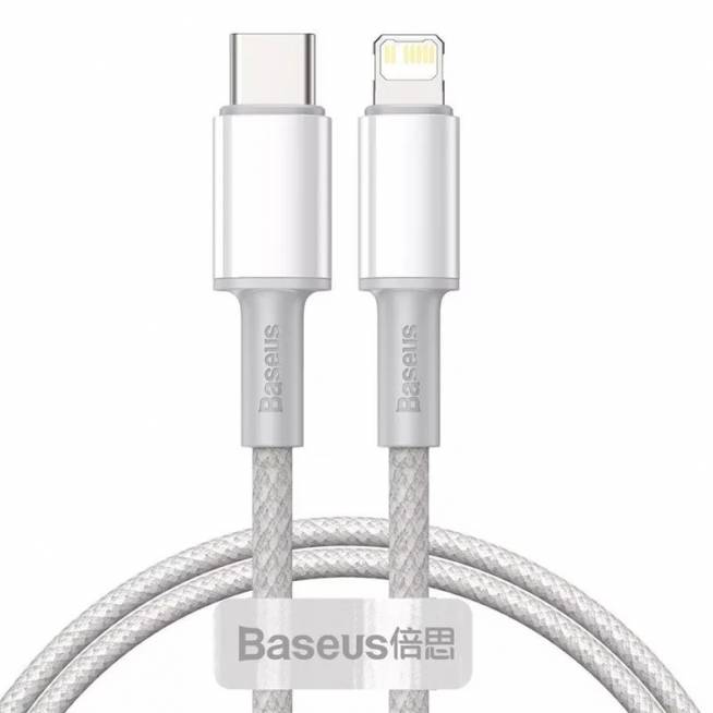 Laidas Baseus, Apple Lightning/USB-C, 100 cm, balta, 20 W