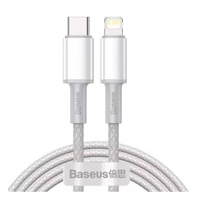 Laidas Baseus, Apple Lightning/USB-C, 200 cm, balta, 20 W