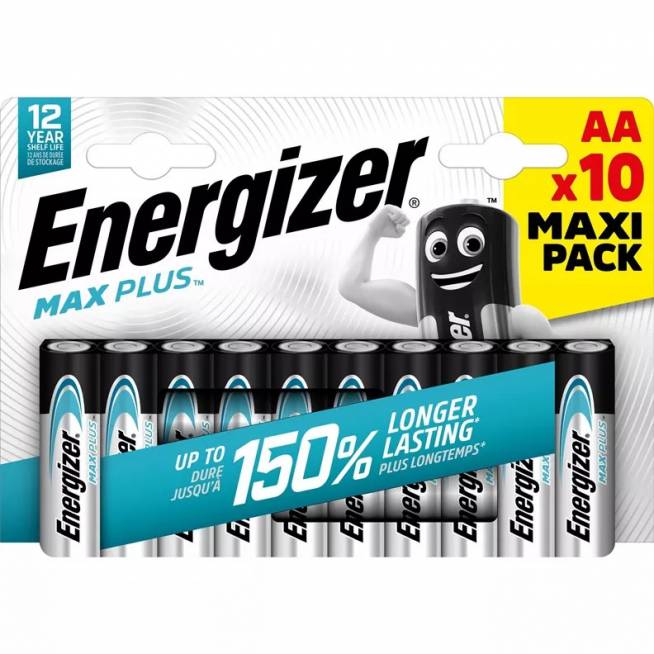 Elementai Energizer Max Plus, AA, 1.5 V, 10 vnt.