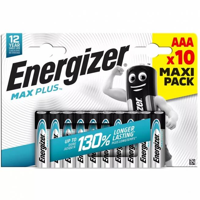 Elementai Energizer Max Plus, AAA, 1.5 V, 10 vnt.