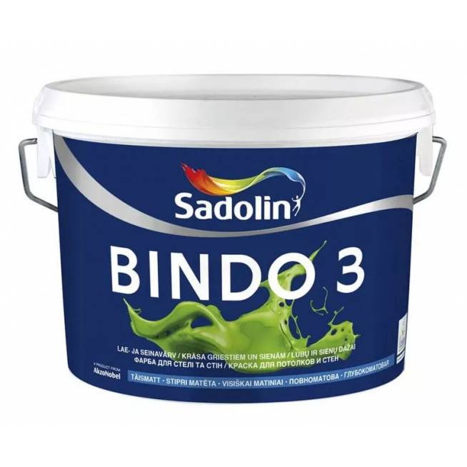 Dažai Sadolin Bindo 3, balta, 2.5 l