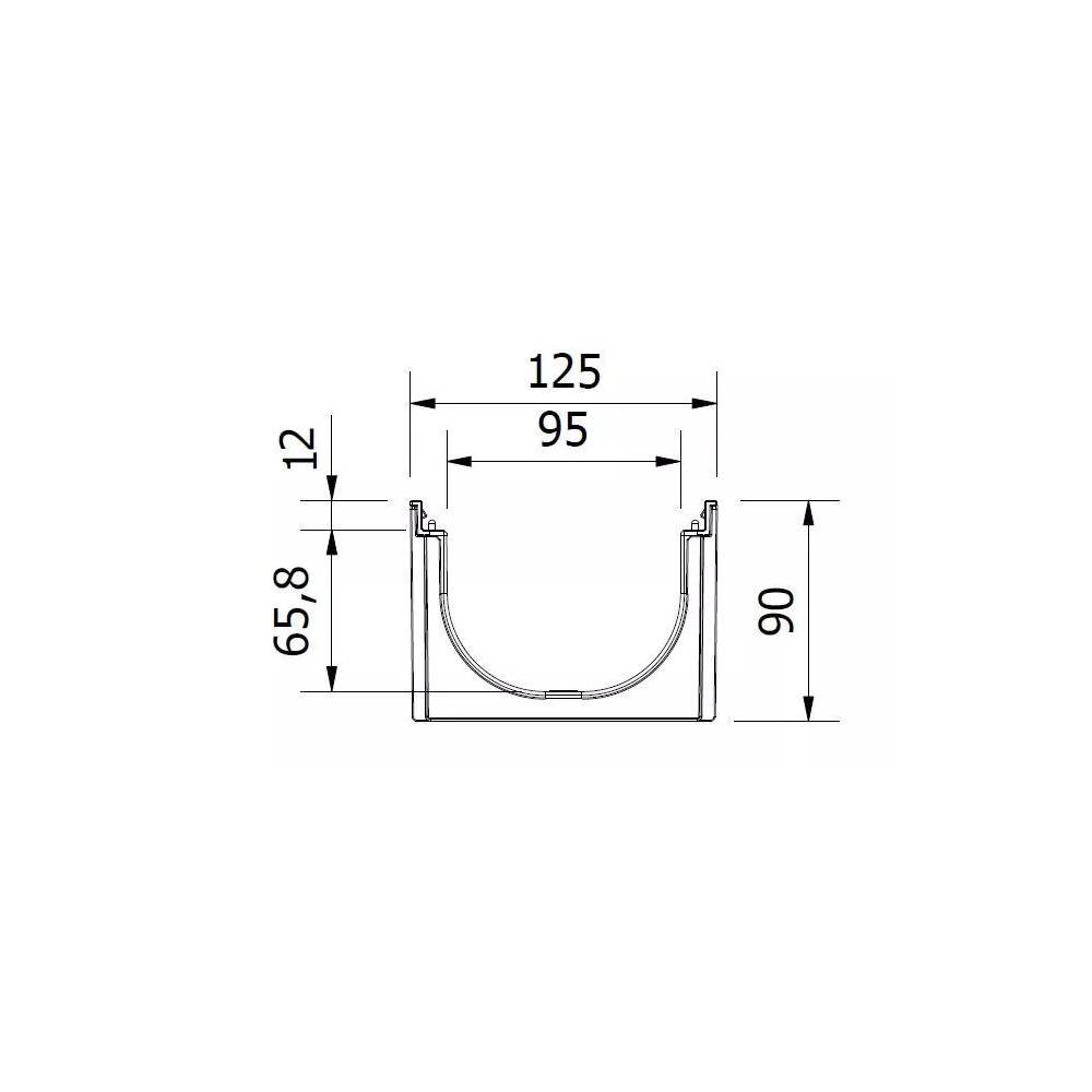 Drenažo latakas su grotelėmis Easyline Aco, A15, 100 cm x 12.5 cm x 9 cm