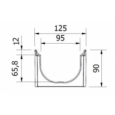 Drenažo latakas su grotelėmis Easyline Aco, A15, 100 cm x 12.5 cm x 9 cm