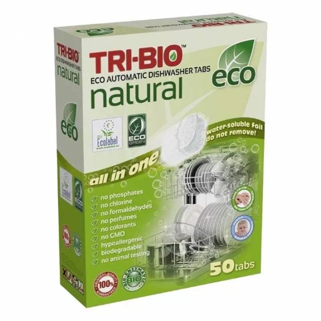 Indaplovių tabletės Tri-Bio Eco Automatic, 50 vnt.