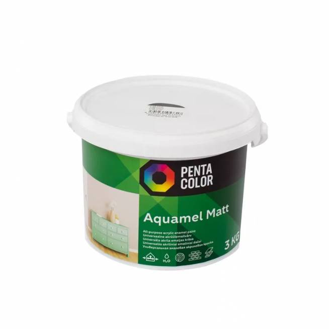 Emaliniai dažai Pentacolor Aquamel, matinis, 3 kg, juoda