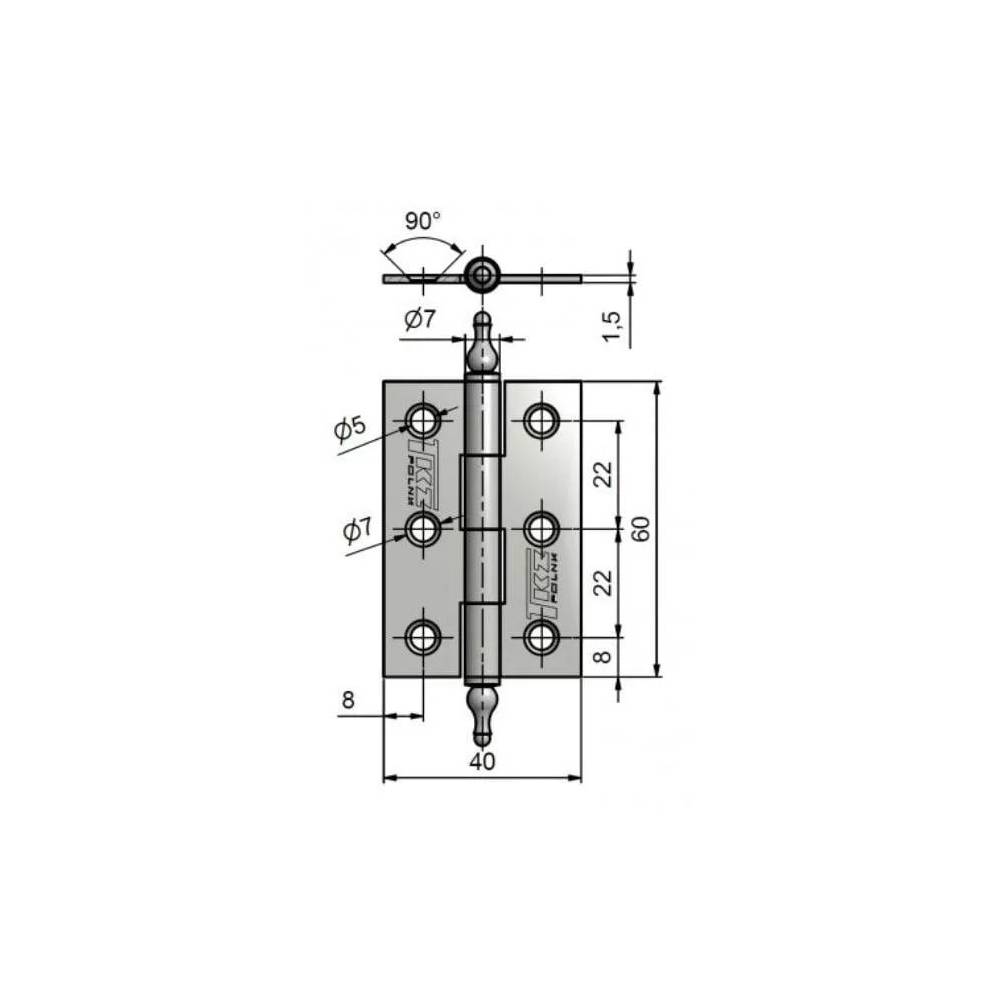 Lankstas durims TKZ Polna J4 KZ60 UR, 4 cm, sidabro