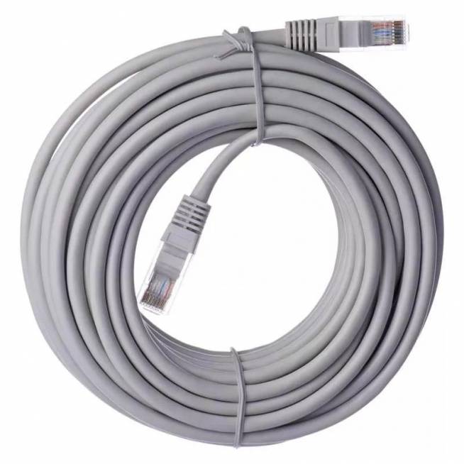 Kabelis UTP CAT5E LAN 2x RJ45 RJ-45 Male (vyriška), RJ-45 Male (vyriška), 10 m, balta/pilka