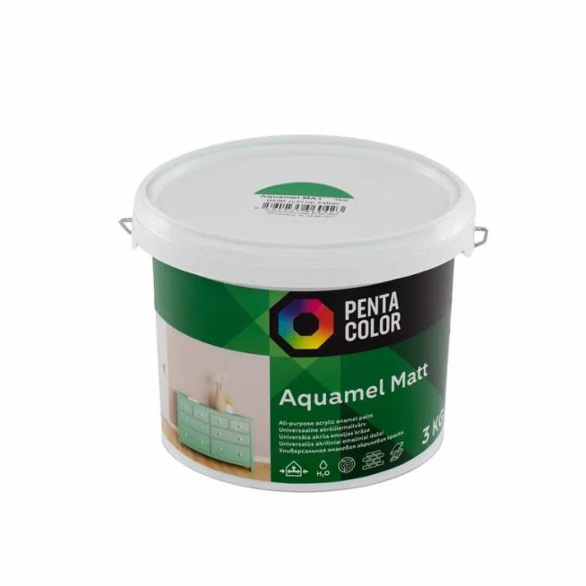 Emaliniai dažai Pentacolor Aquamel, matinis, 3 kg, žalia