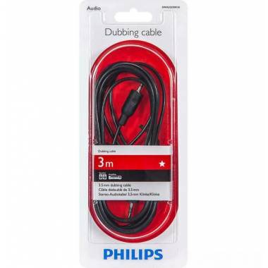 Laidas Philips SWA2533W 3.5mm Male (vyriška), 3.5mm Male (vyriška), 3 m, juoda