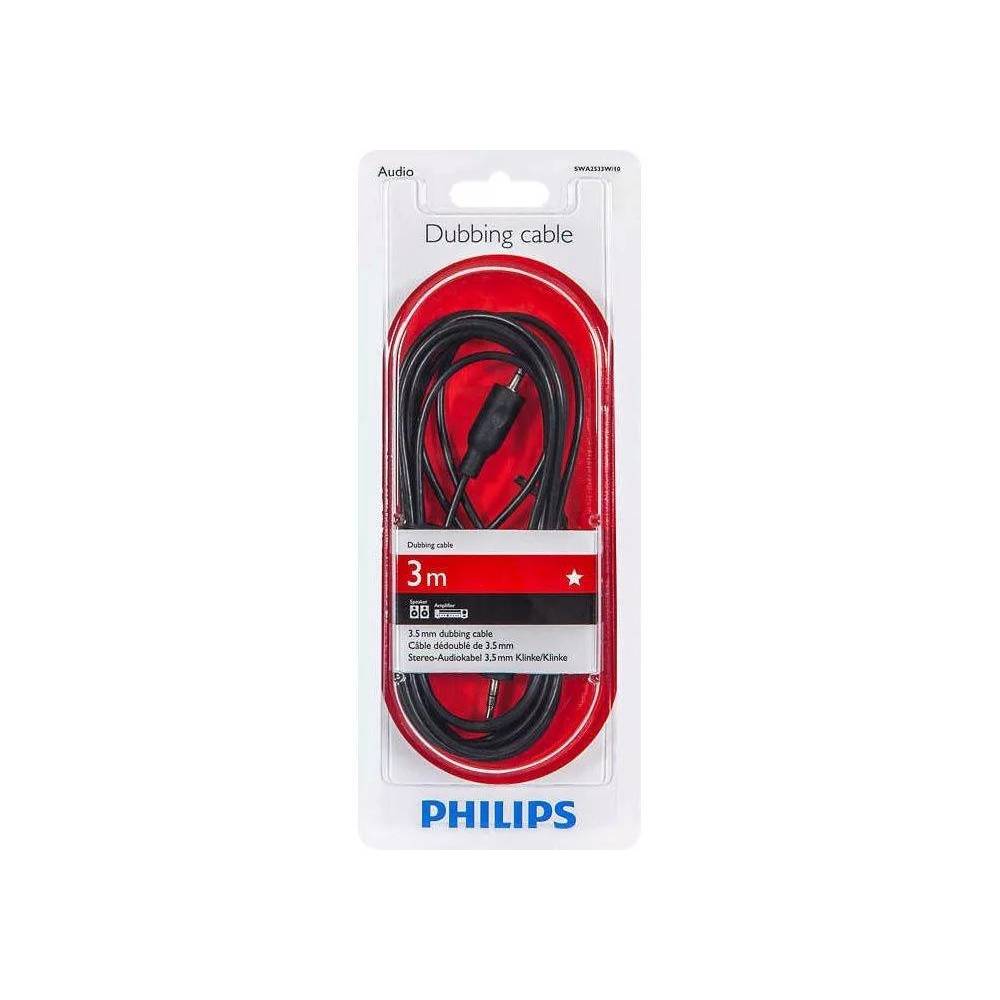 Laidas Philips SWA2533W 3.5mm Male (vyriška), 3.5mm Male (vyriška), 3 m, juoda