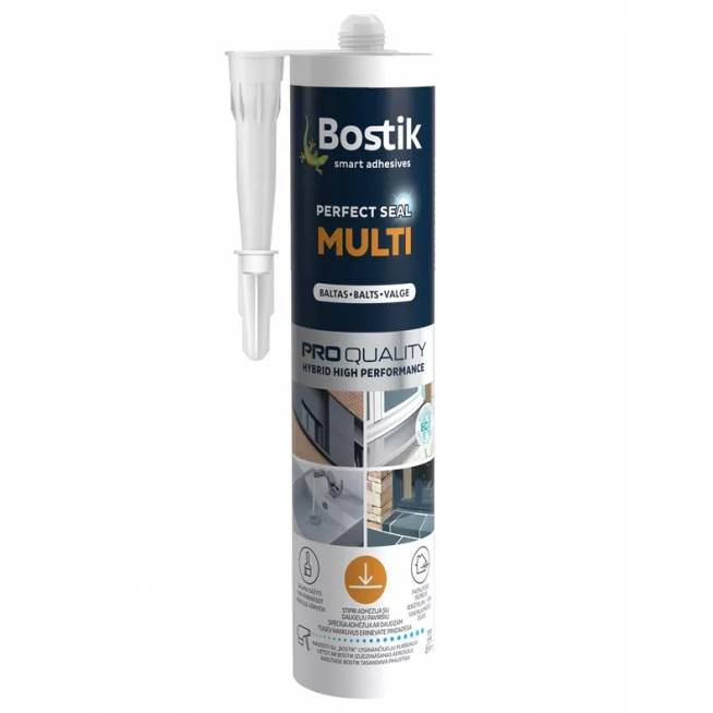 Universalus hermetikas Bostik Perfect Seal Multi, 0.29 l, balta