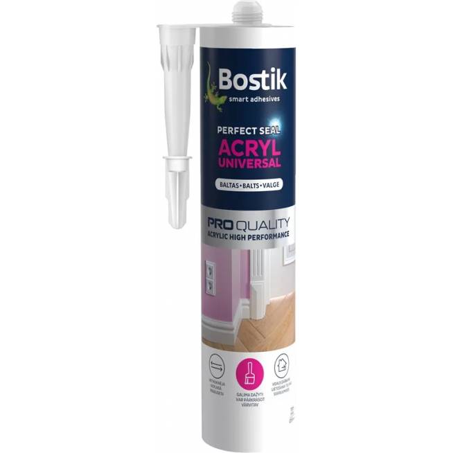 Akrilinis hermetikas Bostik, 0.28 l, balta