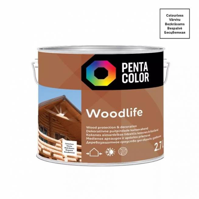 Medienos impregnantas Pentacolor Woodlife, skaidri, 2.7 l