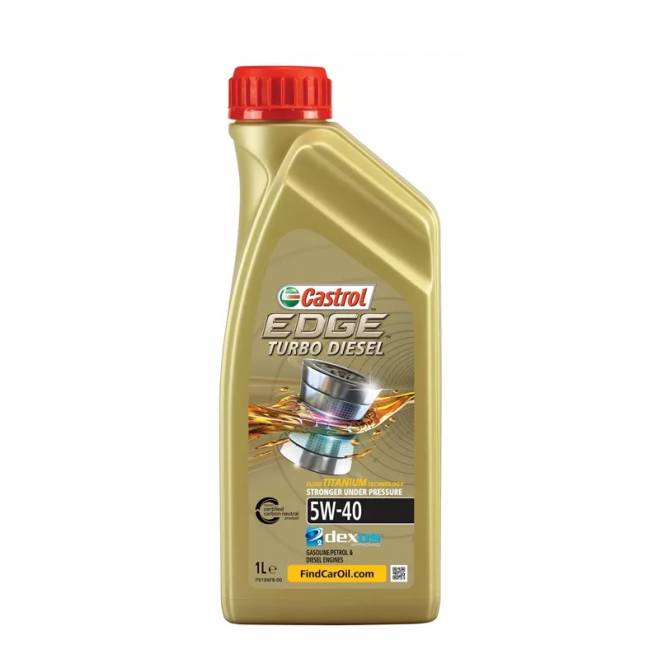 Variklių alyva Castrol Edge Titanium Turbo Diesel 5W - 40, sintetinis, lengviesiems automobiliams, 1 l