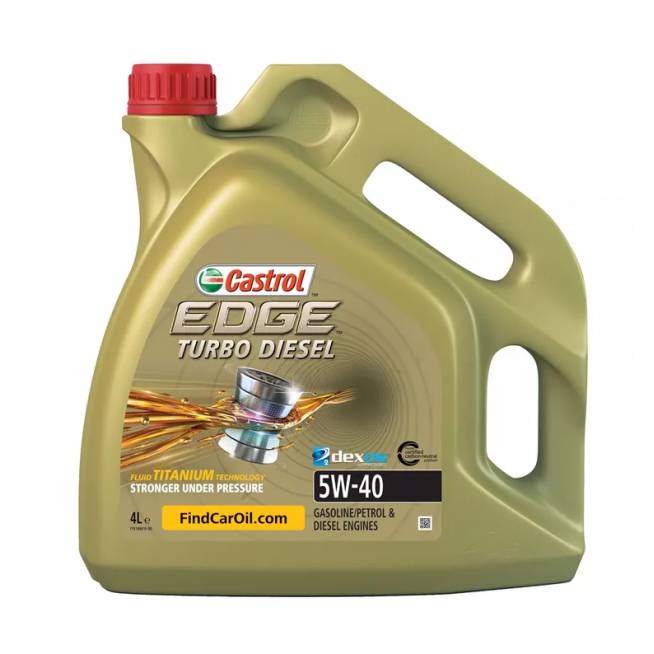 Variklių alyva Castrol Edge Titanium Turbo Diesel 5W - 40, sintetinis, lengviesiems automobiliams, 4 l