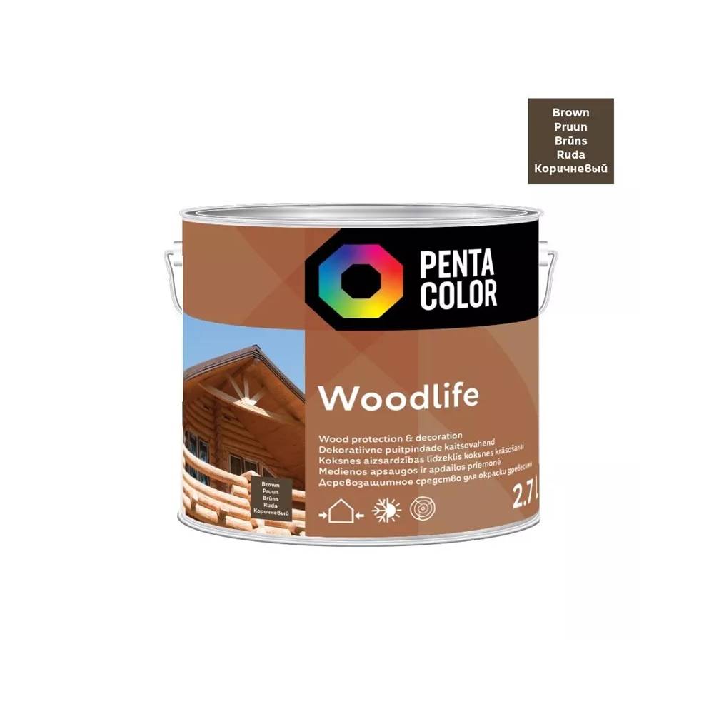 Medienos impregnantas Pentacolor Woodlife, palisandro, 2.7 l