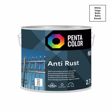 Emaliniai dažai Pentacolor Anti Rust, pusiau blizgus, 2.7 l, balta