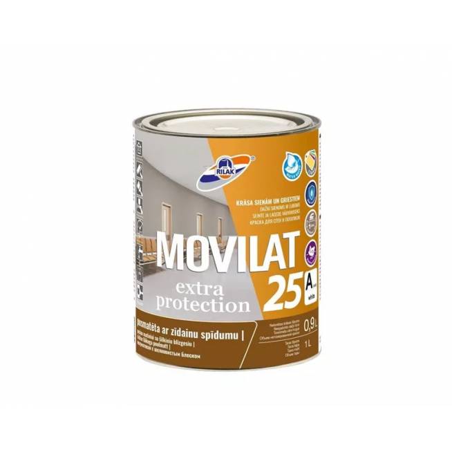 Dispersiniai dažai Rilak Movilat 25, balta, 0.9 l