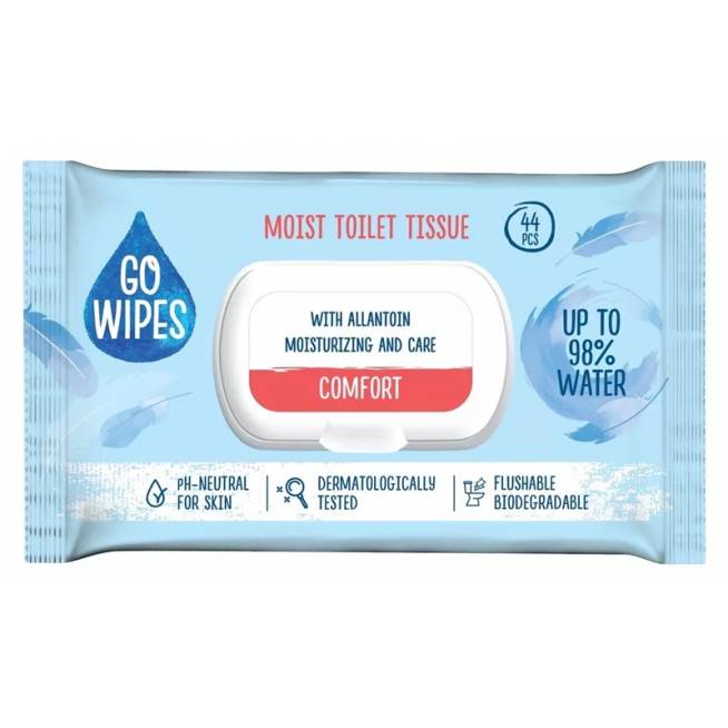 Tualetinis popierius Go Wipes Comfort, drėgnas, 1 sl