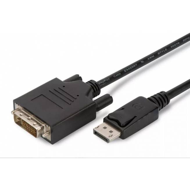 Kabelis MicroConnect Displayport Dipslay Port Male (vyriška), DVI Male (vyriška), 2 m, juoda