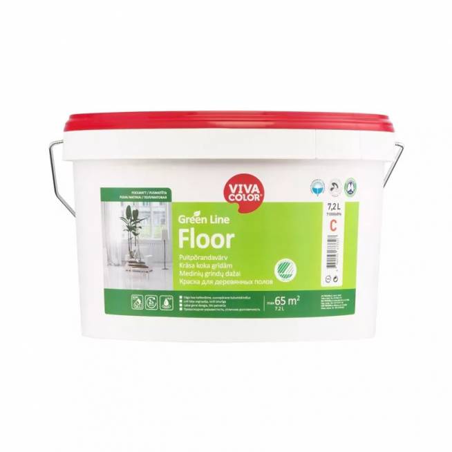 Dažai Vivacolor Green Line Floor, balta, 7.2 l