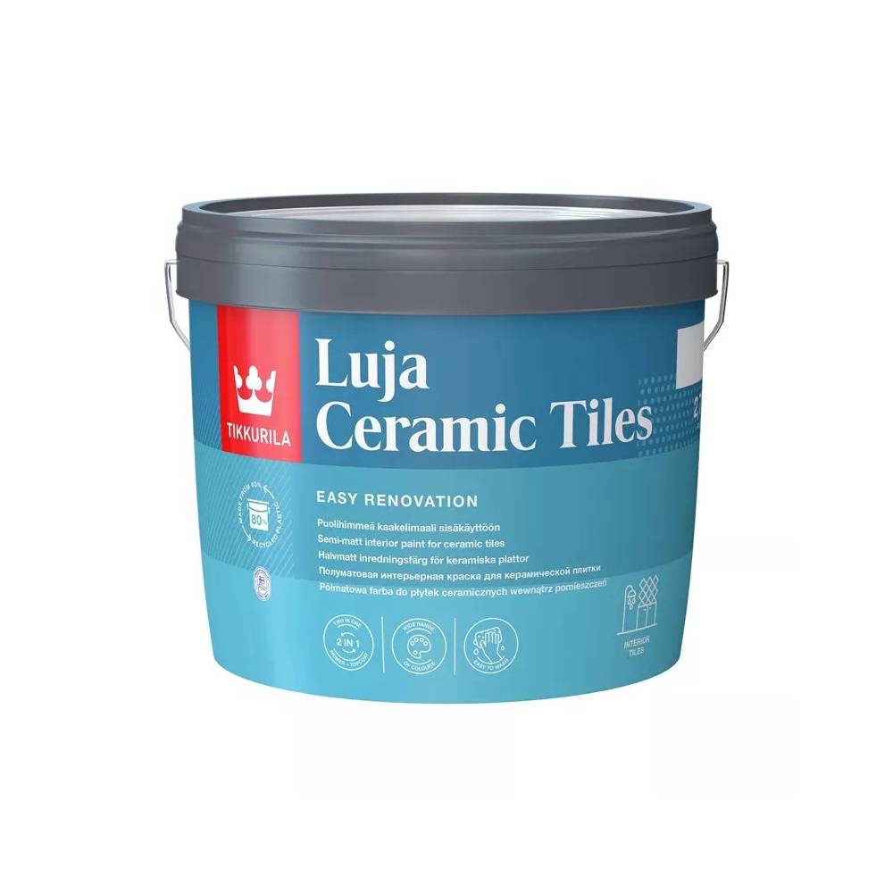 Dažai Tikkurila Luja Ceramic Tiles A, balta, 2.7 l