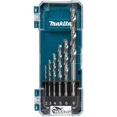 Metalo grąžtų rinkinys Makita D-75742, metalas, hss-g, tiesus, 2 mm x 10 cm, 6 vnt.