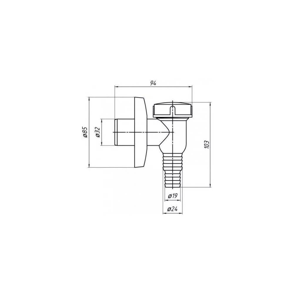 Sifonas skalbimo mašinai Ani Plast, 103 mm, 32 mm