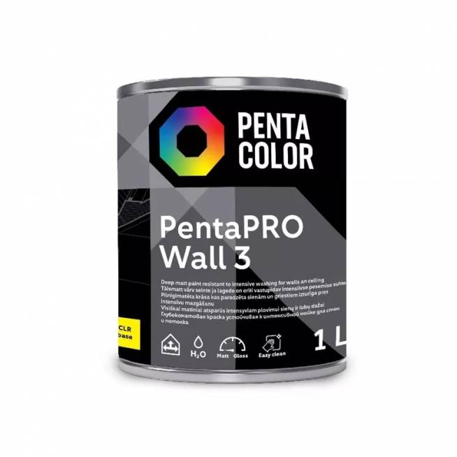 Dažų bazė Pentacolor Wall 3, emulsiniai, visiškai matinis, 1 l