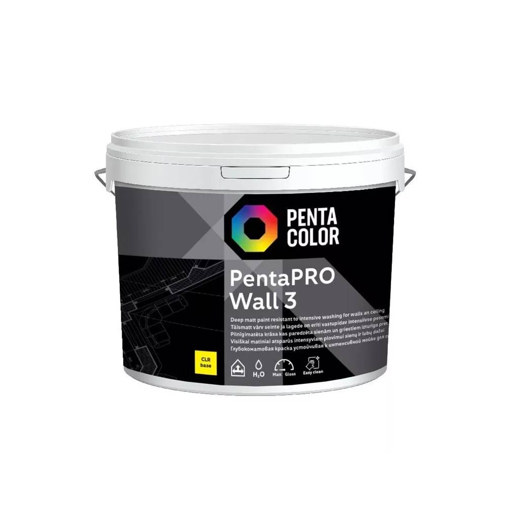 Dažų bazė Pentacolor Wall 3, emulsiniai, visiškai matinis, 3 l