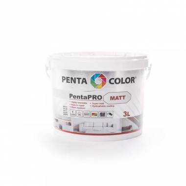 Dažų bazė Pentacolor Wall 3, emulsiniai, visiškai matinis, 3 l