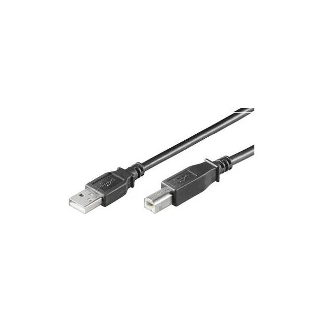 Kabelis MicroConnect USB 2.0 A to B USB Type A Male (vyriška), USB Type B Male (vyriška), 0.1 m, juoda