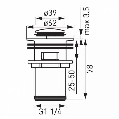 Vožtuvas Ferro S 283G, 3.9 cm