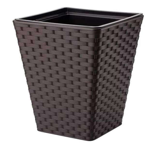 Vazonas Form Plastic Rattan 3880-070, plastikinis, Ø 39 cm, tamsiai ruda