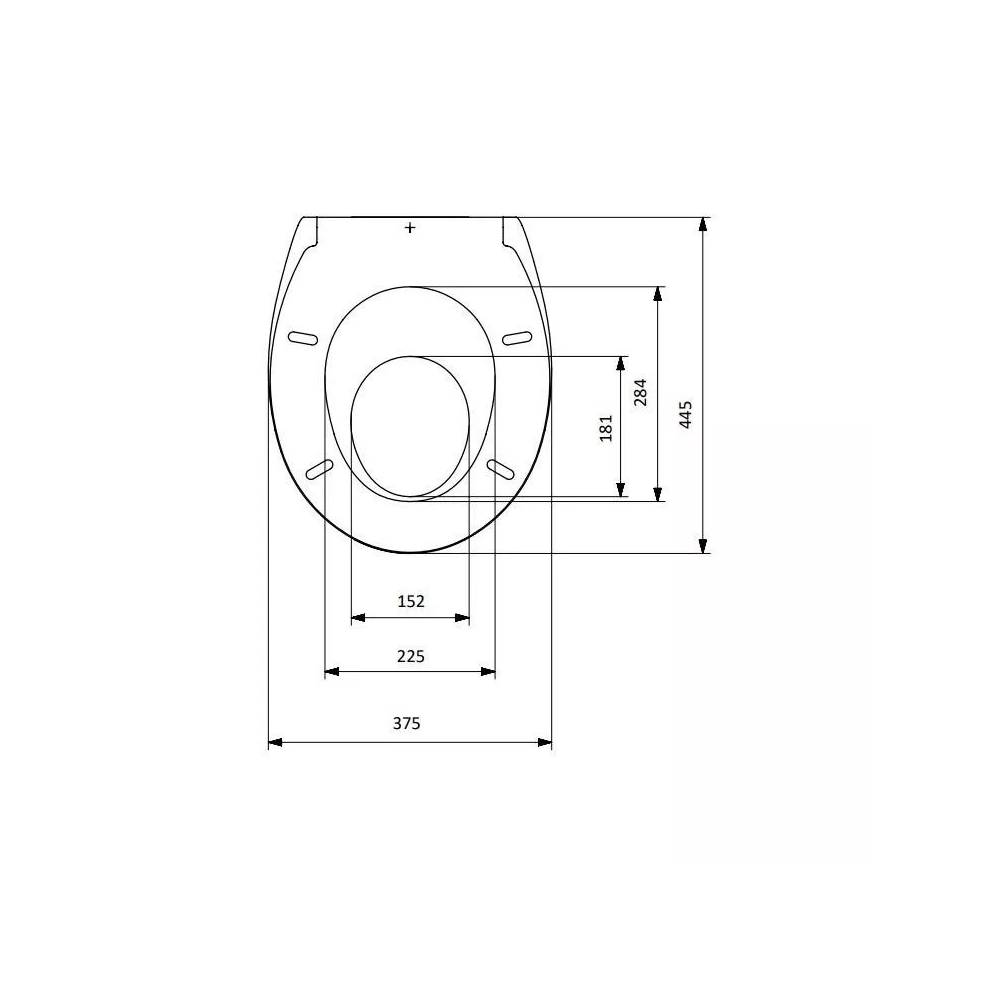 Unitazo dangtis Saniplast NEW EVEREST, balta, 44.5 cm x 37.5 cm