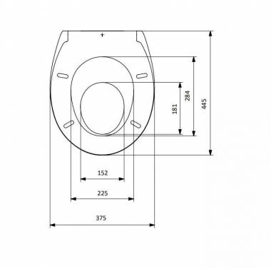 Unitazo dangtis Saniplast NEW EVEREST, balta, 44.5 cm x 37.5 cm