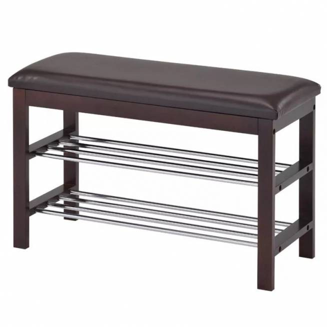 Suoliukas su batų lentyna Domoletti Bench GC0835, rudas, 81 cm x 31 cm x 49 cm