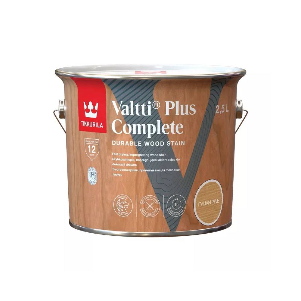 Impregnantas Tikkurila Valtti Plus Complete, šviesiai ruda/italinė pušis, 2.5 l