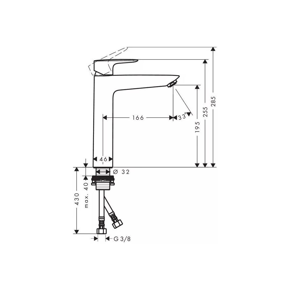 Praustuvo maišytuvas Hansgrohe MySport 71112000, chromo