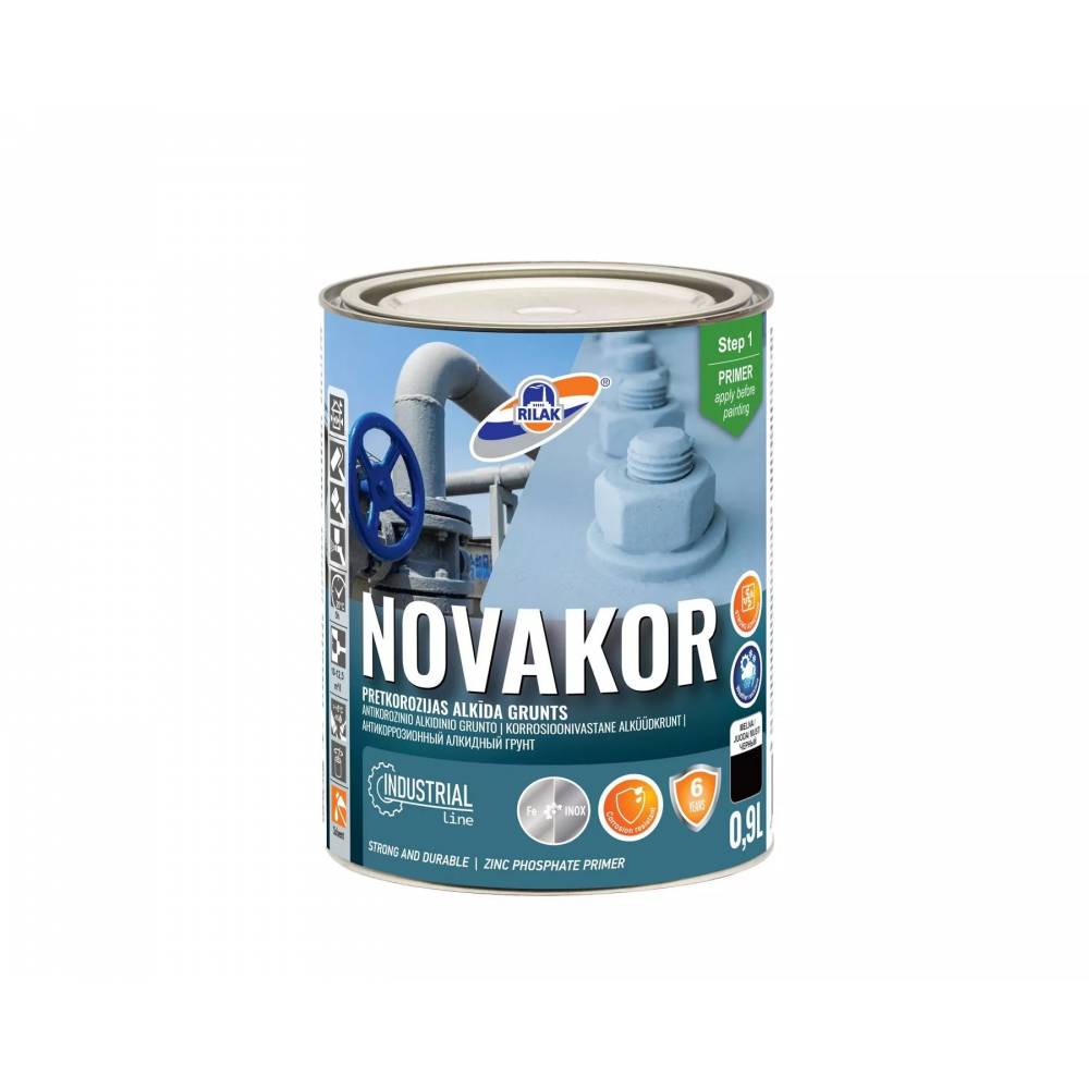 Gruntas Antikor Novakor, matinis, juodas 0.9 l