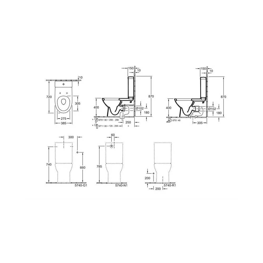 Unitazo bakelis Villeroy & Boch Tube, balta