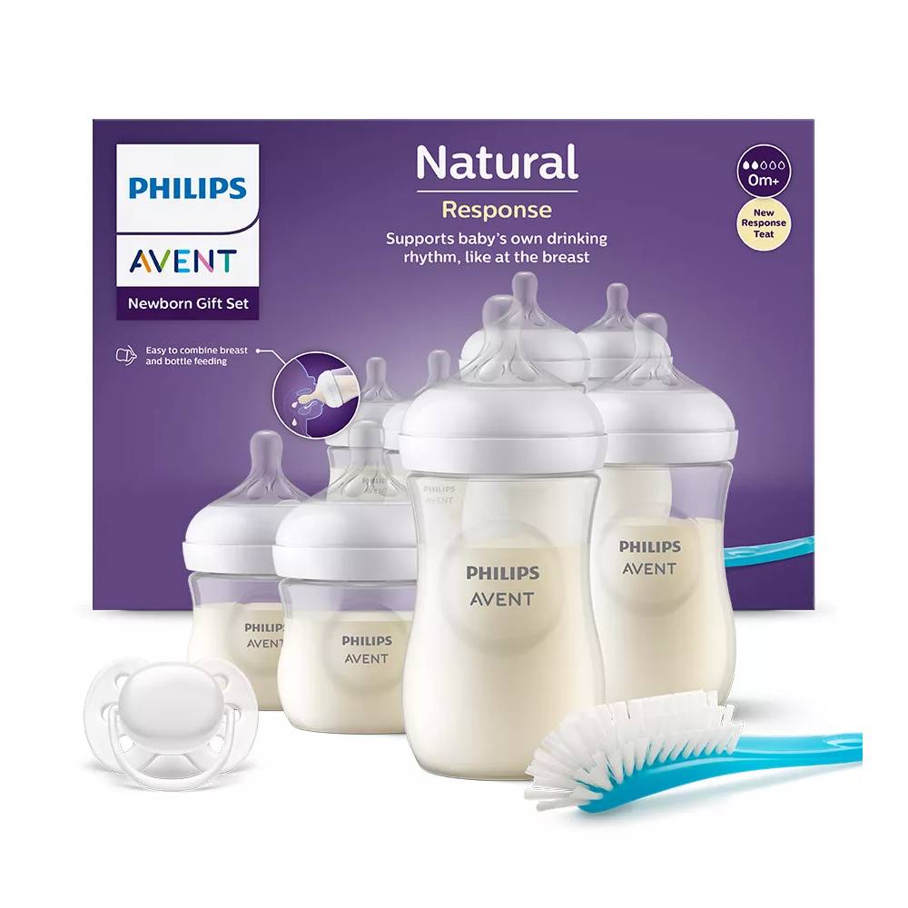 AVENT SCD838/11 4 "Responsive" buteliukų rinkinys + buteliukų šepetėlis + buteliukų čiulptukas